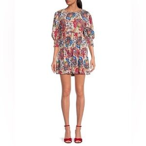 NWT MISA Los Angeles Honor Floral Mini Chiffon Dress Size XS